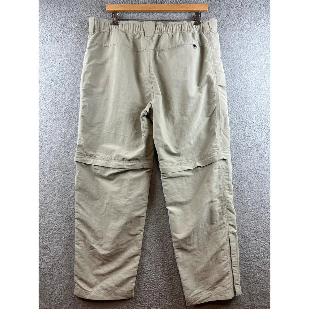 The North Face Mens Convertible Hiking Pants Tan Khaki Zip Off Cargo XL